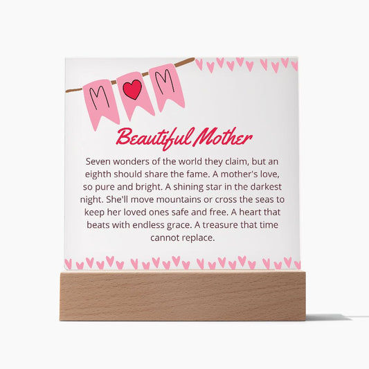 Beautiful Mother Poem Square Acrylic Plaque Gift for mother