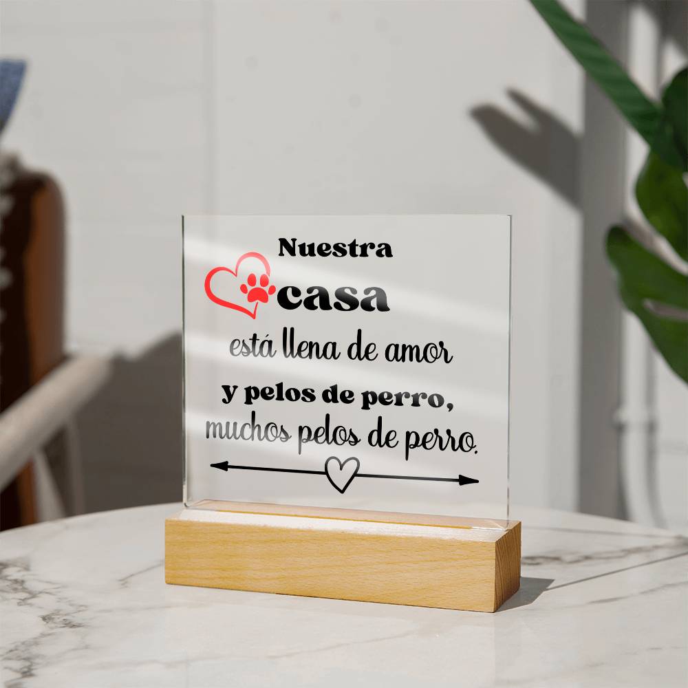 Pelos de Perro Placa acrílica Spanish Dog Owner Home Decor Gift