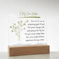 To My Dear Mother Square Acrylic Plaque Vintage Present