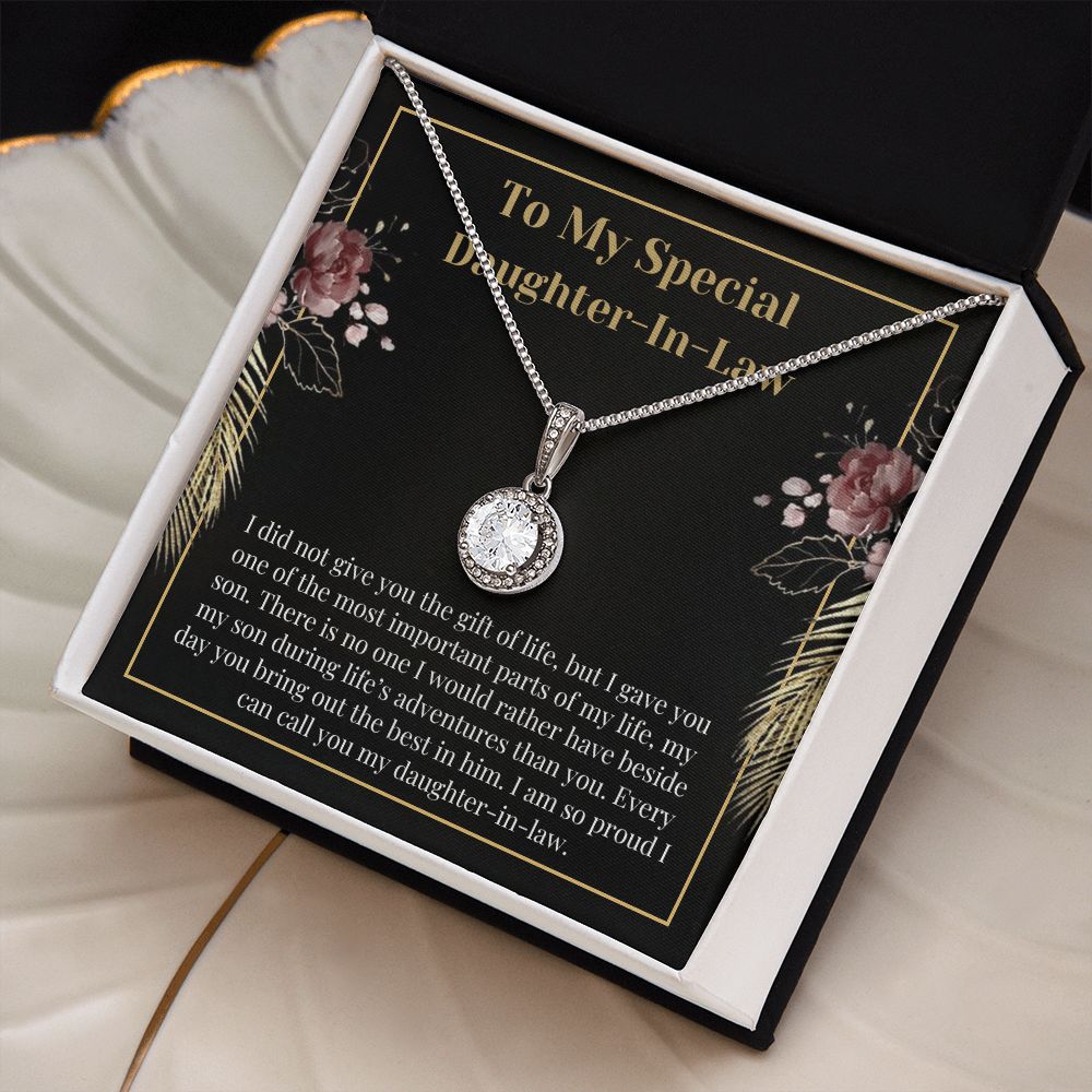 Sweet Daughter-In-Law Message Card Necklace Keepsake