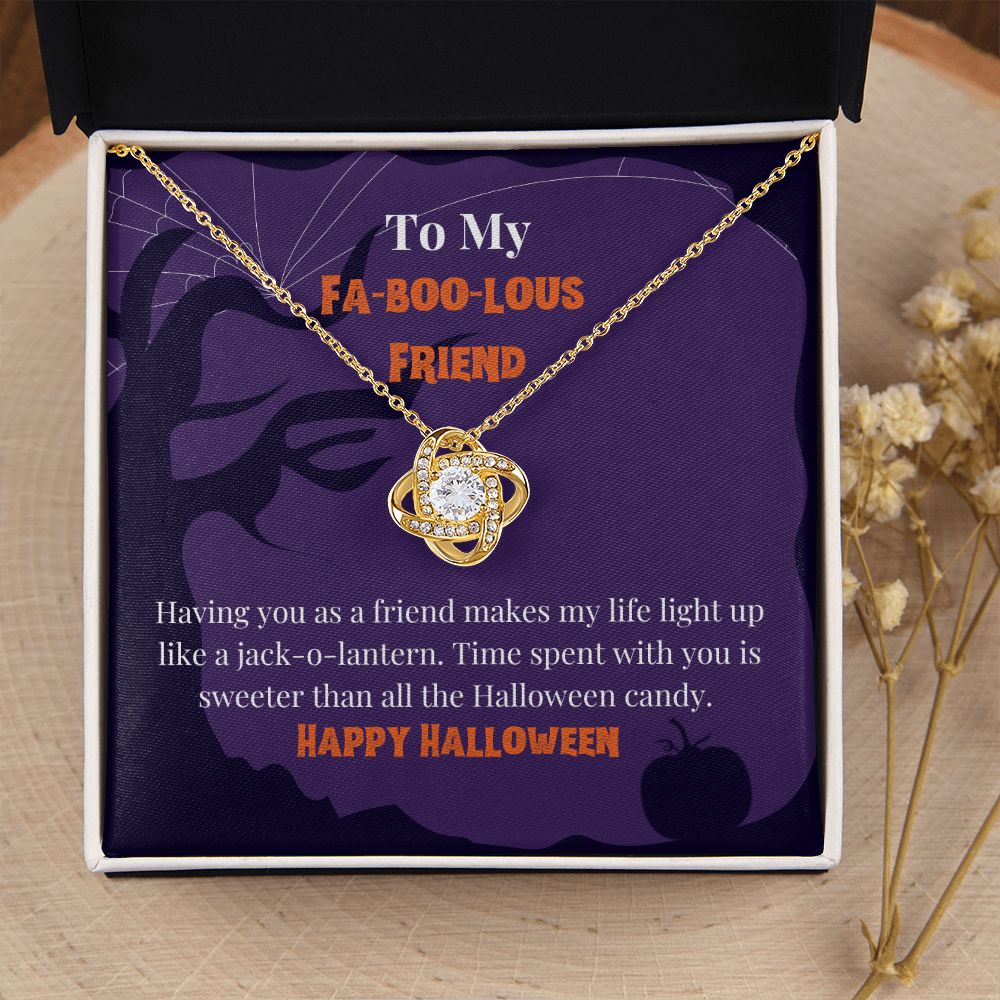 Happy Halloween Friend Necklace Card Cute Halloween Gift