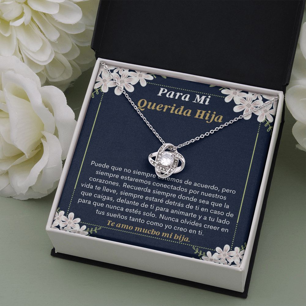 Querida Hija Collar Regalo Spanish Daughter Necklace Card