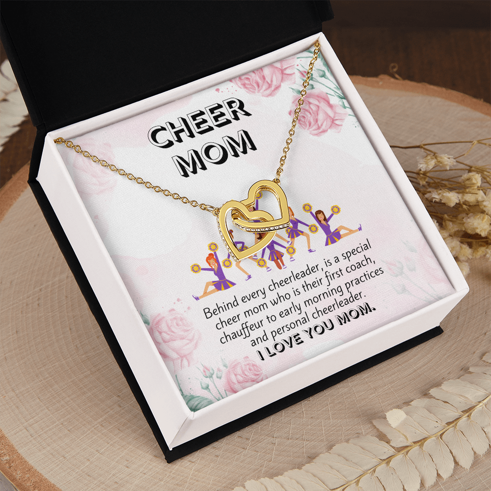 Cheer Mom Necklace Card Cheerleader Mother Gift