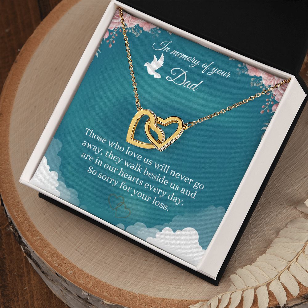 Memorial Message Card Dad Necklace Father Loss Funeral Jewelry Gift