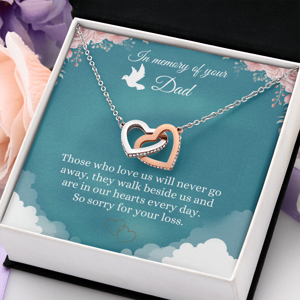 Memorial Message Card Dad Necklace Father Loss Funeral Jewelry Gift