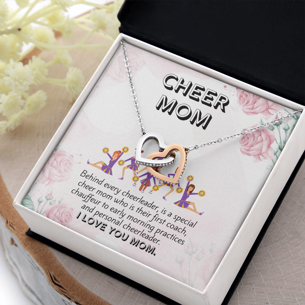 Cheer Mom Necklace Card Cheerleader Mother Gift