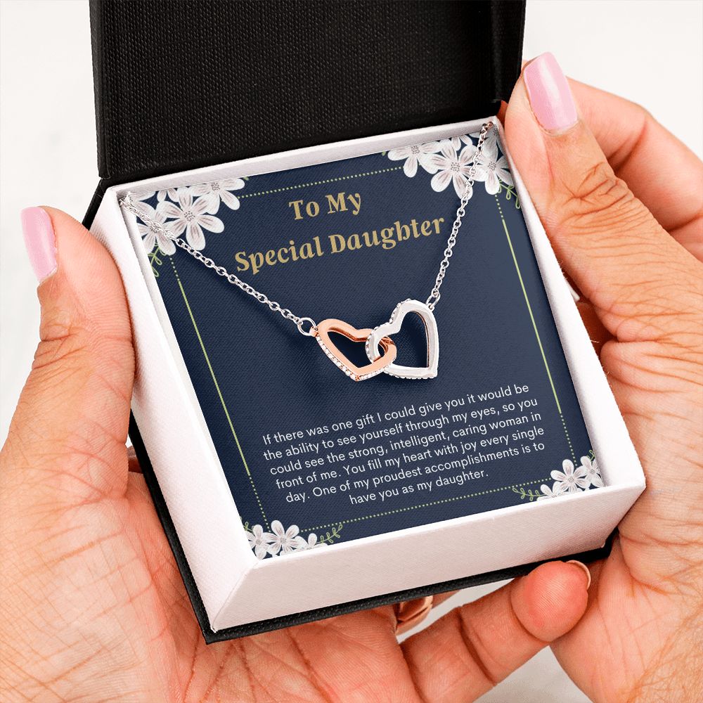 Special Daughter Sweet Message Card Necklace Gift