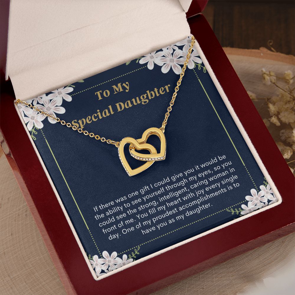 Special Daughter Sweet Message Card Necklace Gift